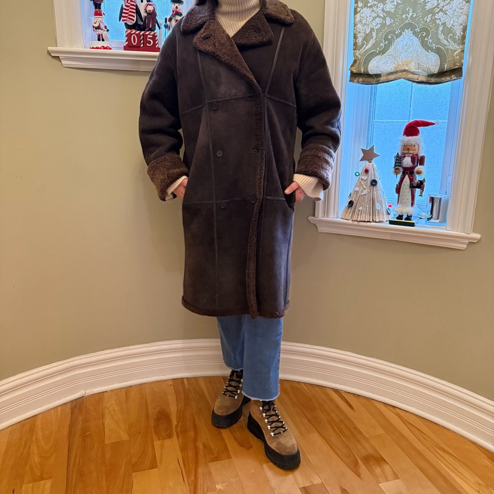 MaxMara Weekend Shearling Chocolate Brown Coat+2 Free Gifts Tuques